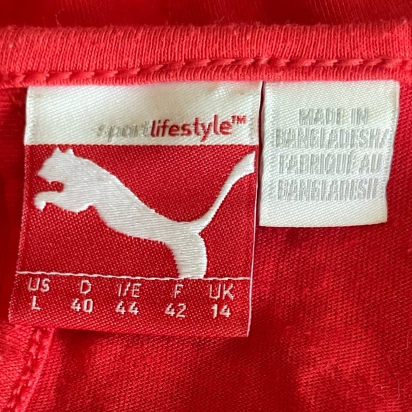 Puma Sport Lifestyle Pink & Red Stretch Tank Top – Activewear Gym Shirt -Large - Picture 3 of 6